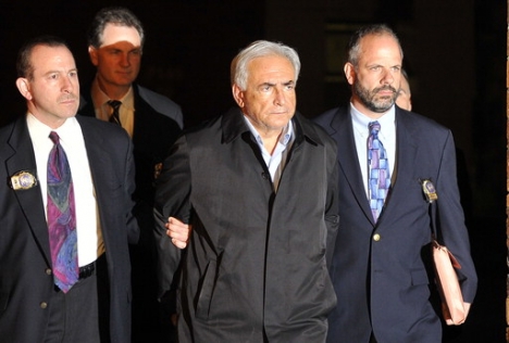 DSK with handcuffs